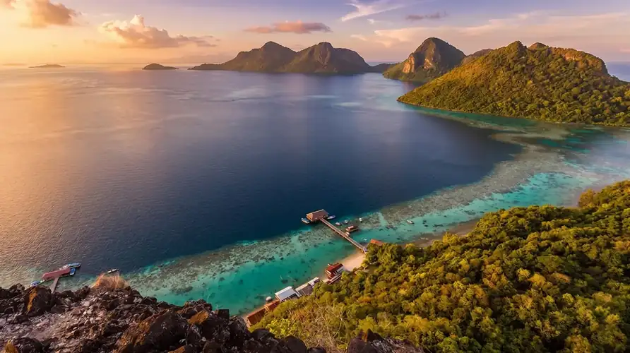 Breathtaking view of the lagoon from Bohey Dulang Arcadia Beach Resort