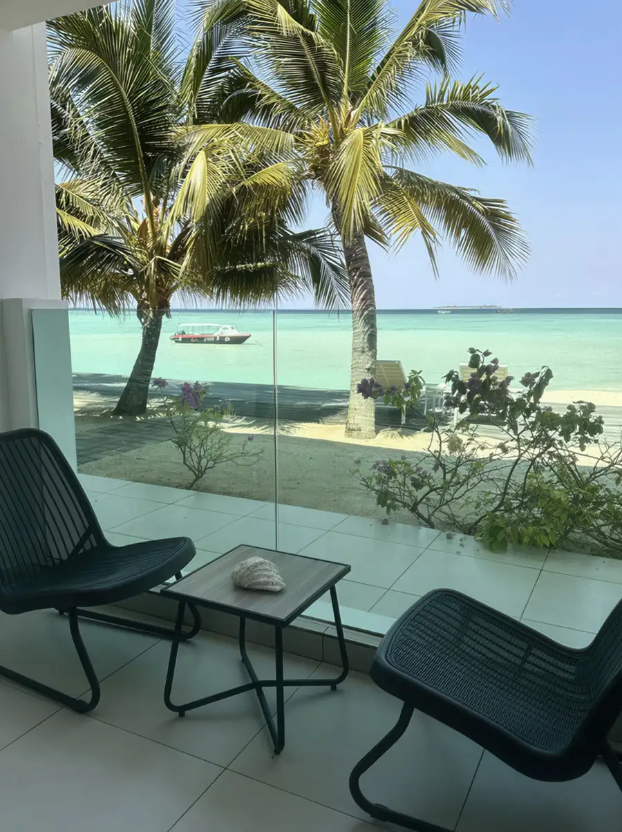 Crystal clear sea view from the room balcony