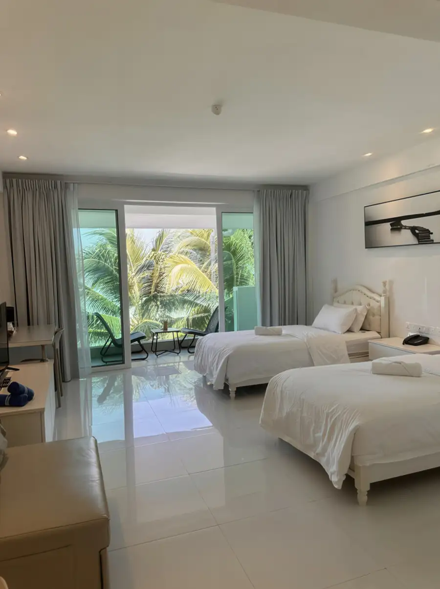 Seaview bedroom with private balcony at Arcadia Beach Resort