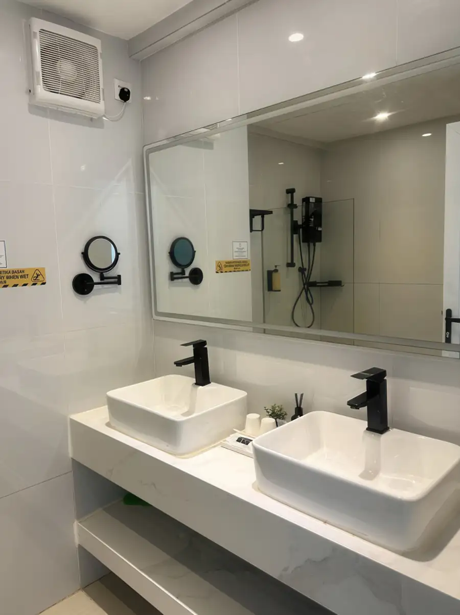 Well-appointed bathroom in the Standard Seaview Room