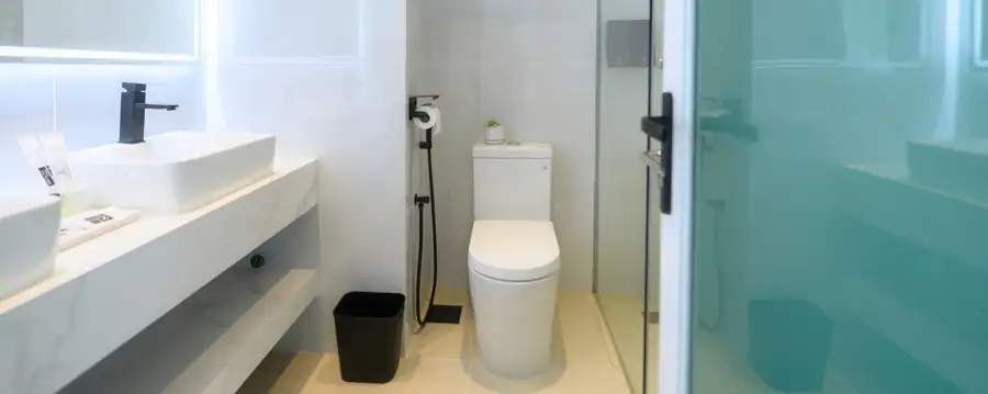 Practical bathroom layout in the family room